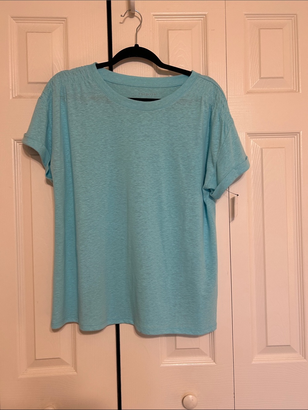NWT ~ Talbots Linen Blend Short Sleeve Crewneck Tee - Sz Large